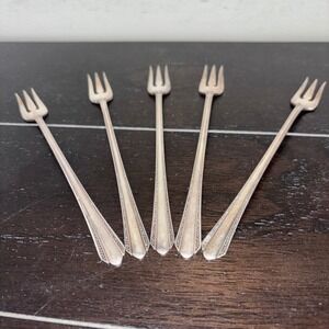 Wm A Rogers Oneida Ltd | Croydon Mary Lee | Silverplate Cocktail Forks Set of 5‎